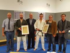 Ehrung: Silbernes ASVÖ Ehrenzeichen; Martin Scherwitzl, Lukas Wille, Heinz Max, Dietmar Staggl, Thomas Schatz, Obmann Klaus Egger
