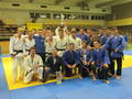 Jubel bei den Mannschaften Team Veneto, JZ Innsbruck (blau) und Judoteam Südtirol-St. Lorenzen über den Erfolg in der Westliga 2015