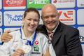 Kathrin Unterwurzacher mit Nationaltrainer Marko Spittka